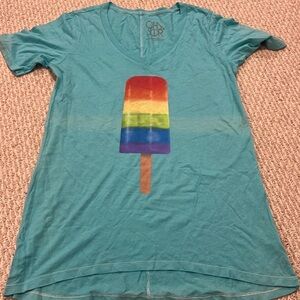 Chaser Blue Short Sleeve Tee with Popsicle Graphic - Small